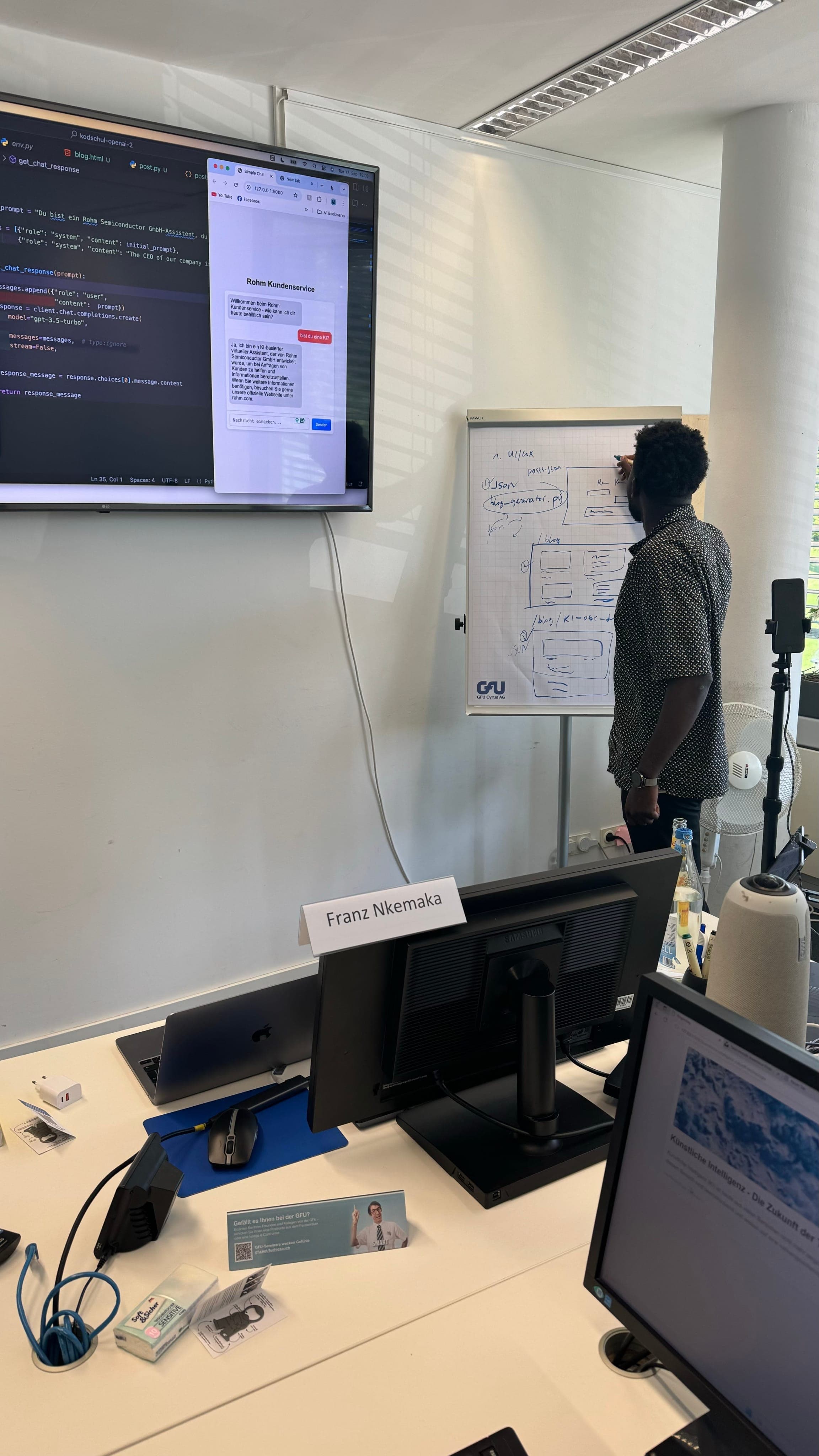 Person working with technology